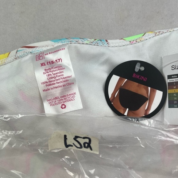 NWT NO BOUNDARIES COLORFUL PRINT BIKINI BOTTOMS - Picture 5 of 5